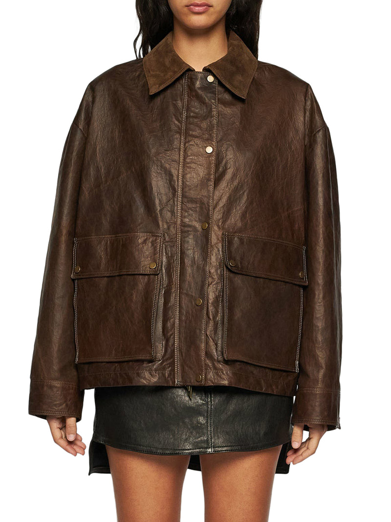 WAXED LEATHER WORK JACKET