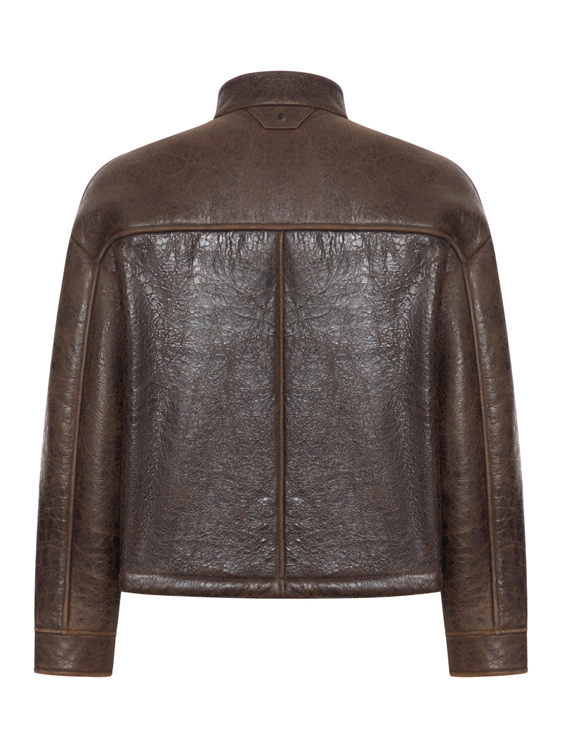 LEATHER JACKET WITH PATCH POCKETS