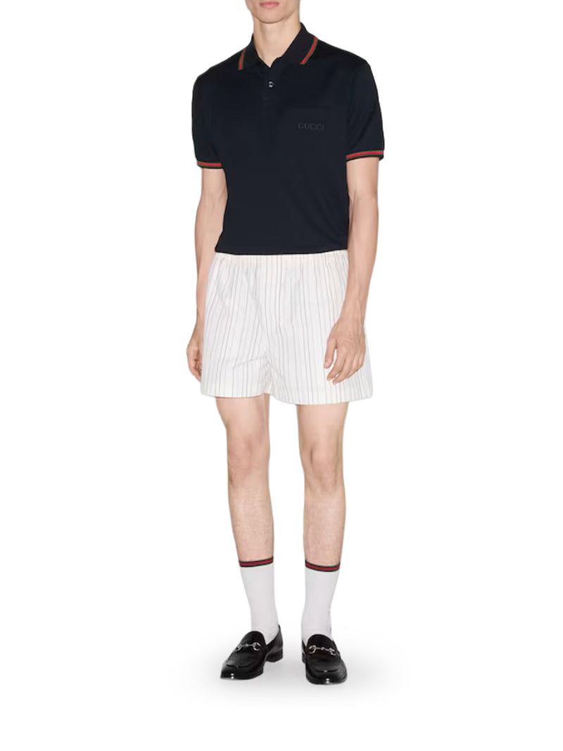 EMBROIDERED STRETCH COTTON POLO SHIRT