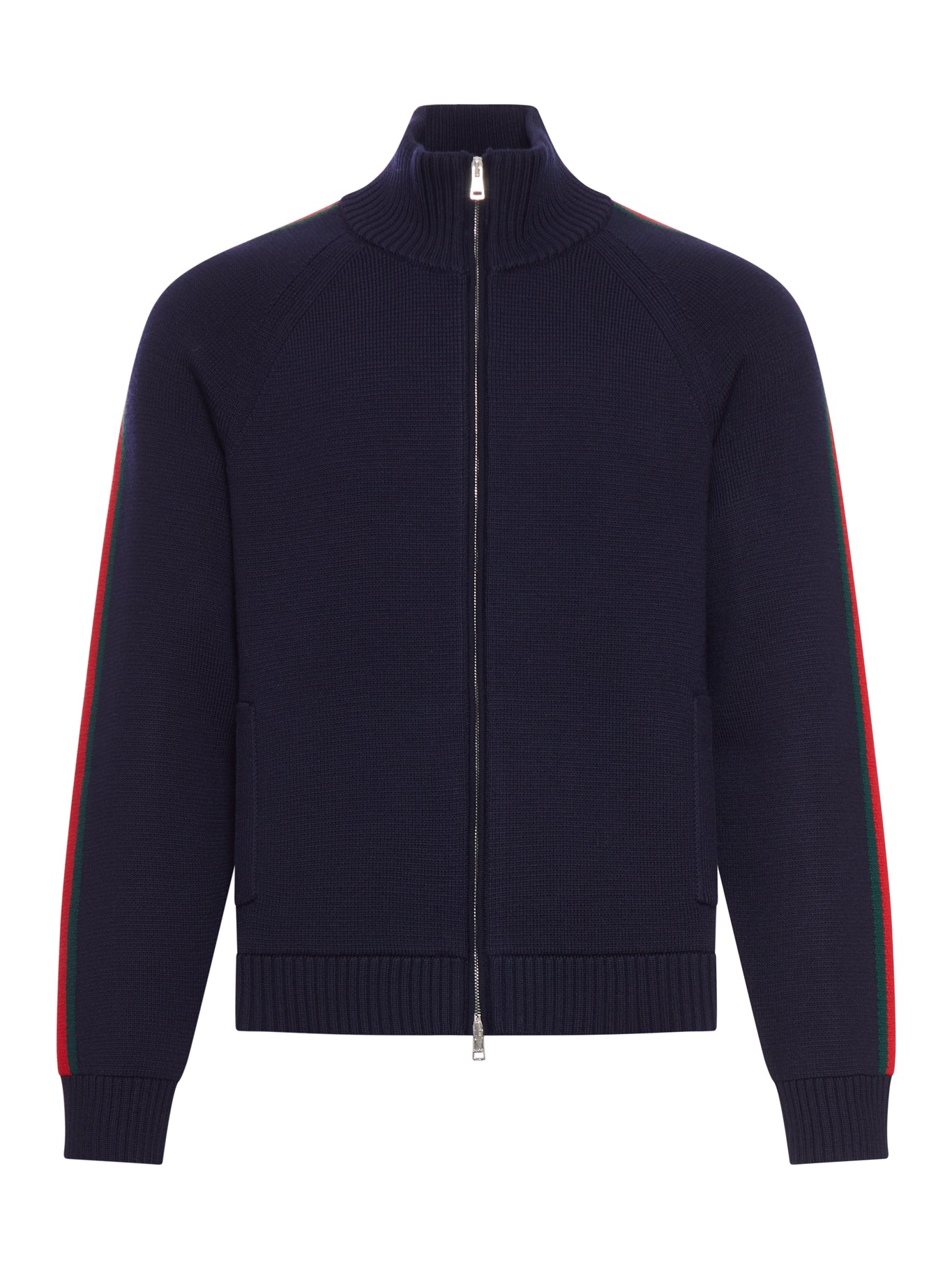 WOOL JACKET WITH ZIP AND SIDE WEB BAND