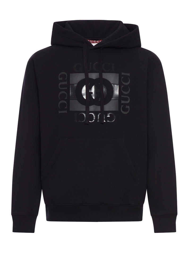 COTTON JERSEY HOODIE WITH PRINT