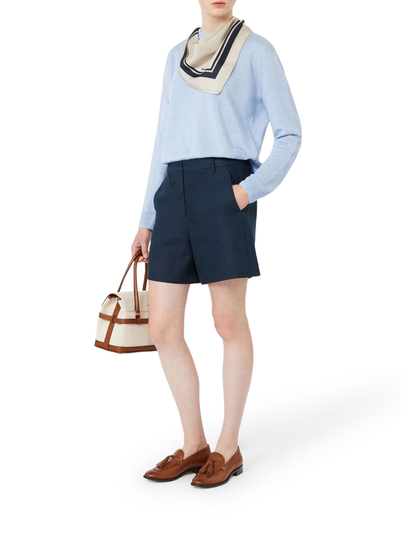 CREW NECK SWEATER IN LINEN YARN