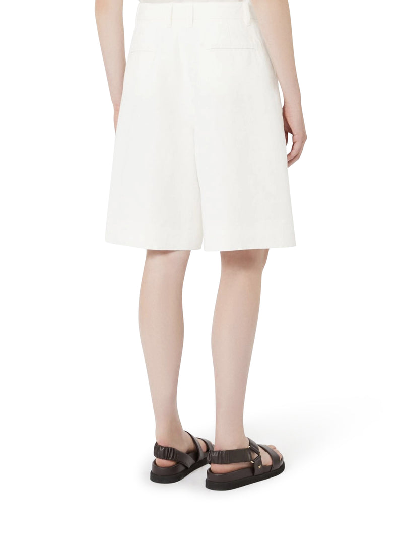 COTTON AND LINEN DRILL BERMUDA SHORTS