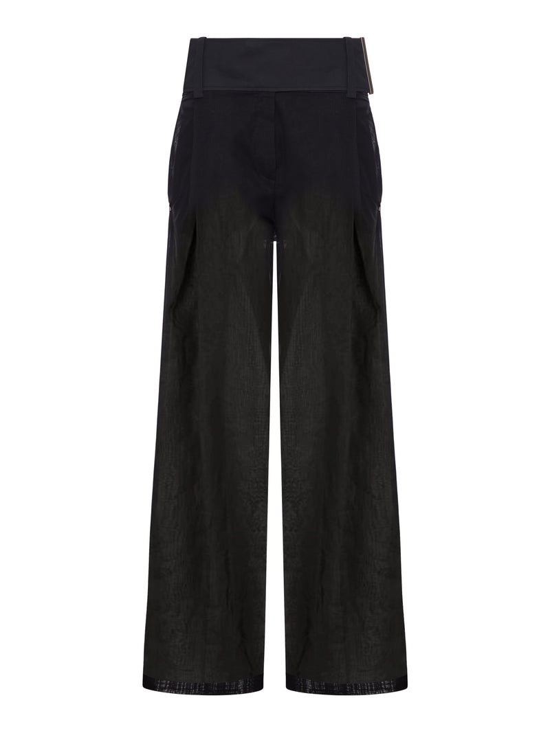 WIDE-LEG TROUSERS IN ORGANZA COTTON VOILE