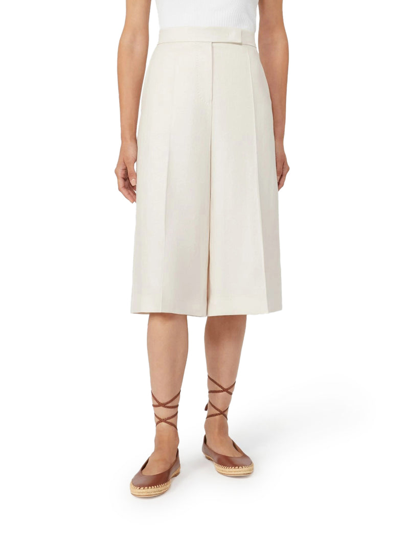 KAKI LINEN BERMUDA SHORTS