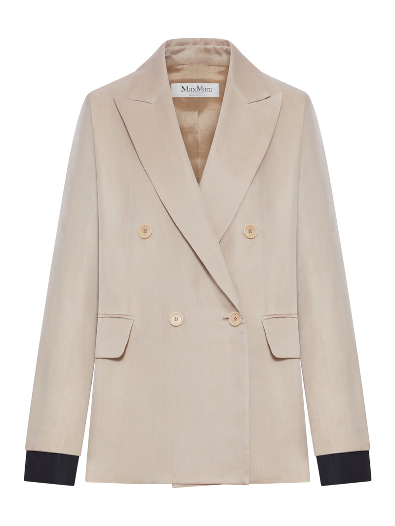 OVER BLAZER IN LINEN CANVAS AND ORGANZA