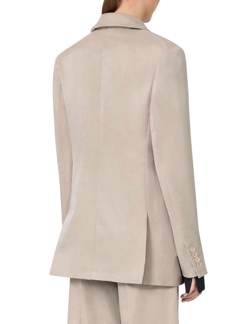 OVER BLAZER IN LINEN CANVAS AND ORGANZA