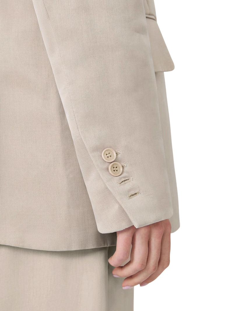 OVER BLAZER IN LINEN CANVAS AND ORGANZA