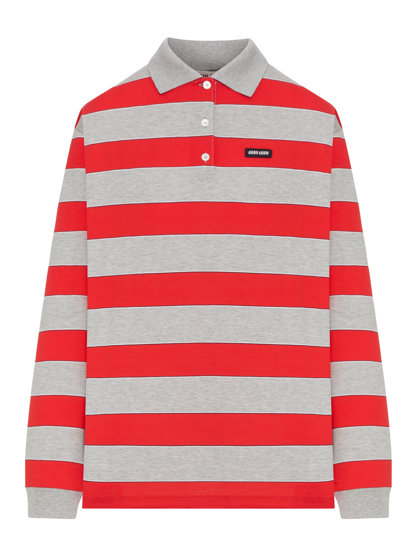 STRIPED COTTON JERSEY POLO SHIRT WITH LOGO PATCH