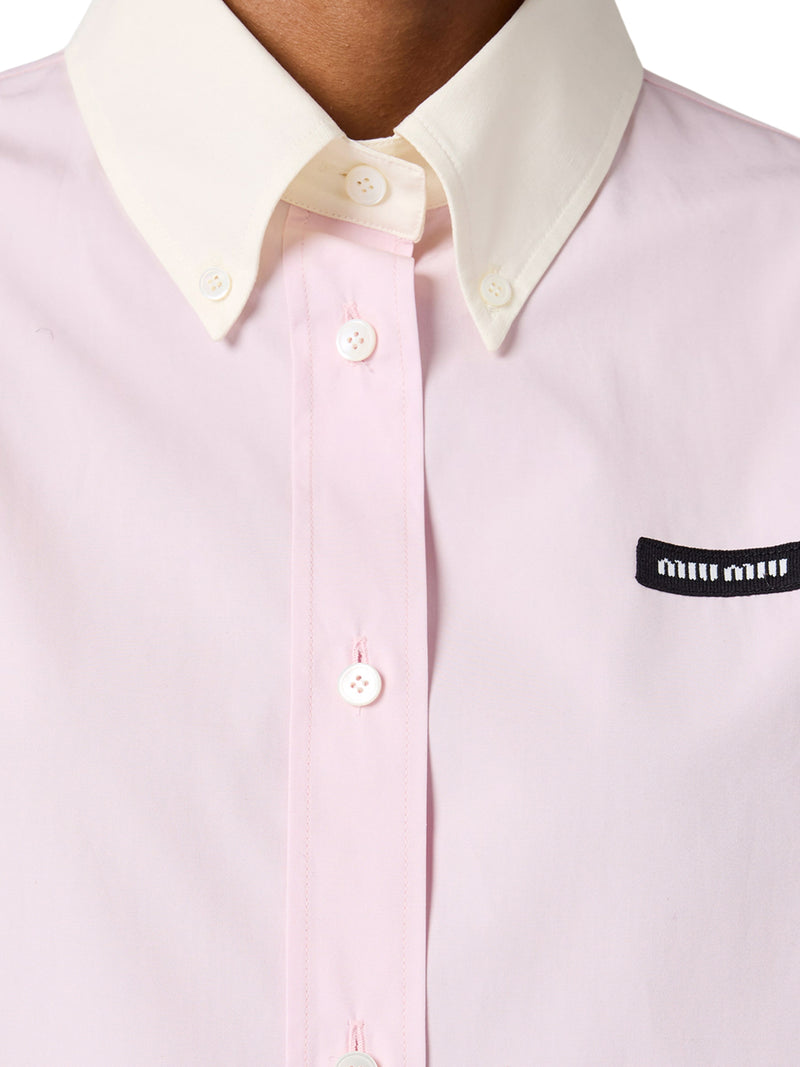 COTTON POPLIN SHIRT WITH LOGO PATCH