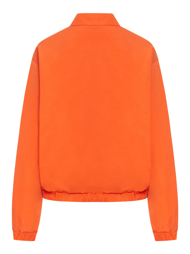 COTTON POPLIN BOMBER JACKET WITH LOGO