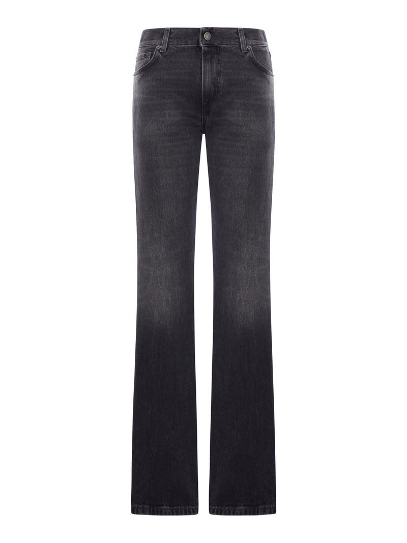 FIVE-POCKET JEANS IN WASHED DENIM