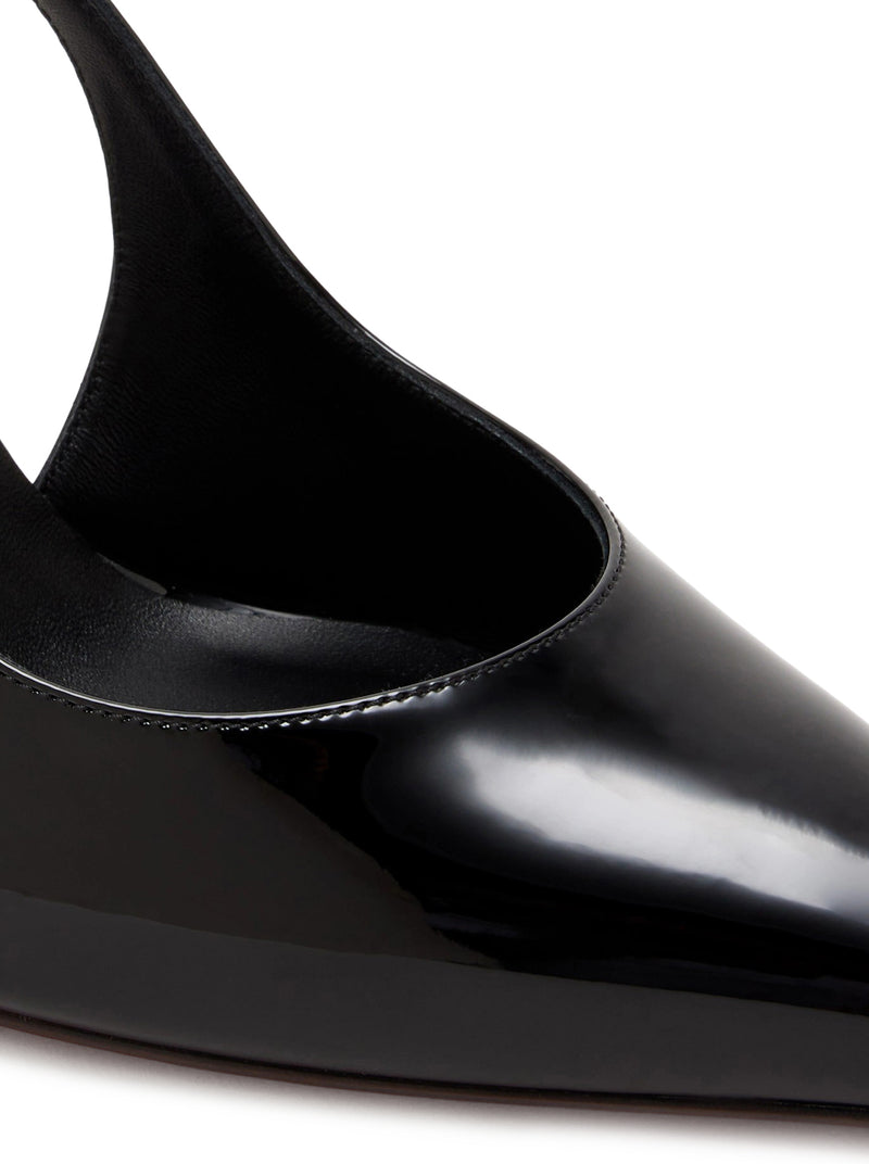 MISS Z PATENT CALFSKIN SLINGBACK PUMPS