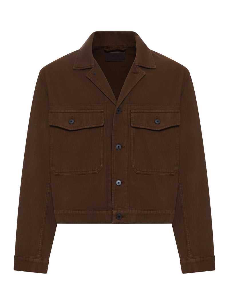 TRUCKER JACKET IN DYED BROKEN TWILL