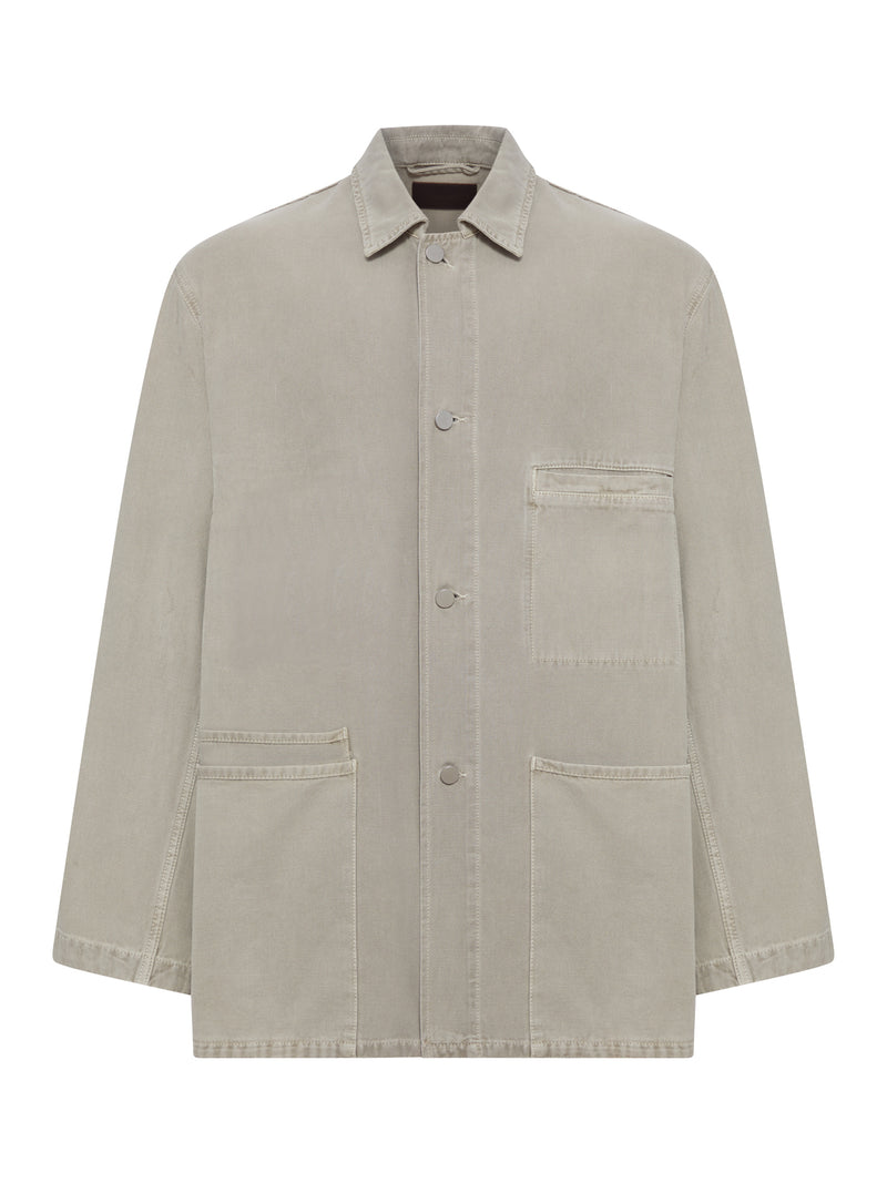 UTILITY OVERSHIRT IN SNOW BROKEN TWILL