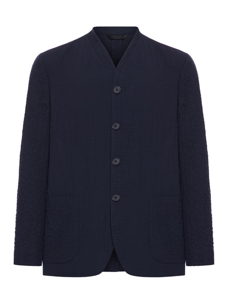 SINGLE-BREASTED JACKET IN LYOCELL AND FROISSÉ SILK