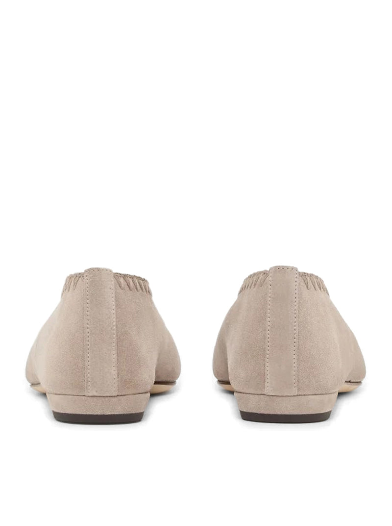 SUEDE BALLERINAS WITH EMBROIDERY