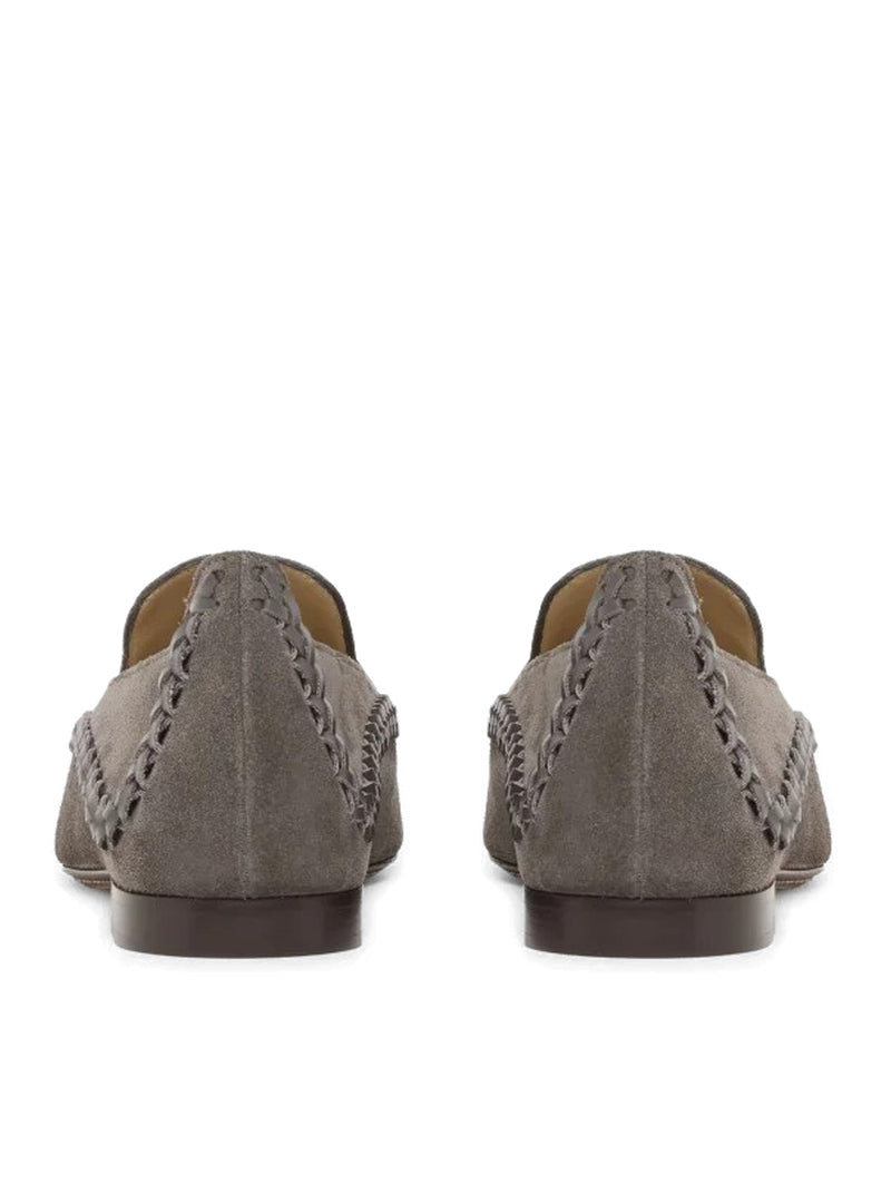 SLIP-ON SUEDE SNEAKERS WITH WOVEN EMBROIDERY