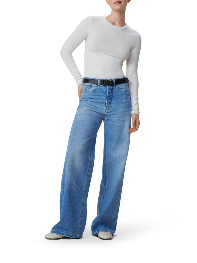 SKATER LOOSE WIDE LEG JEANS