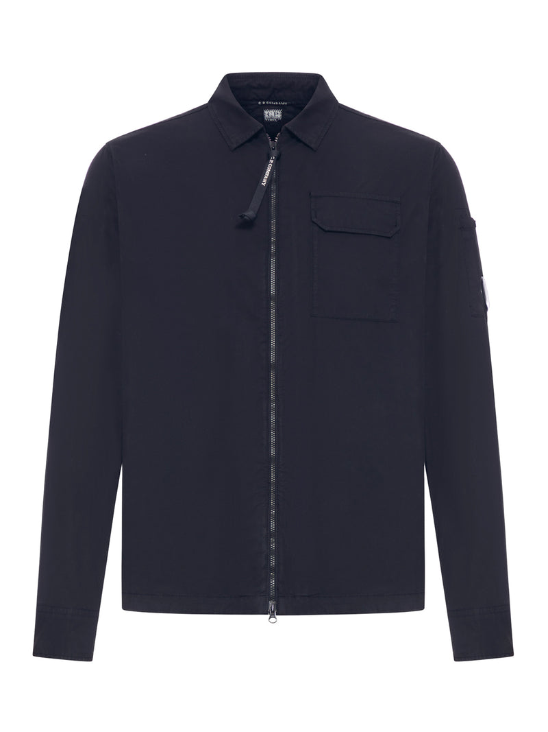 ORGANIC GABARDINE OVERSHIRT WITH LENSES AND ZIP