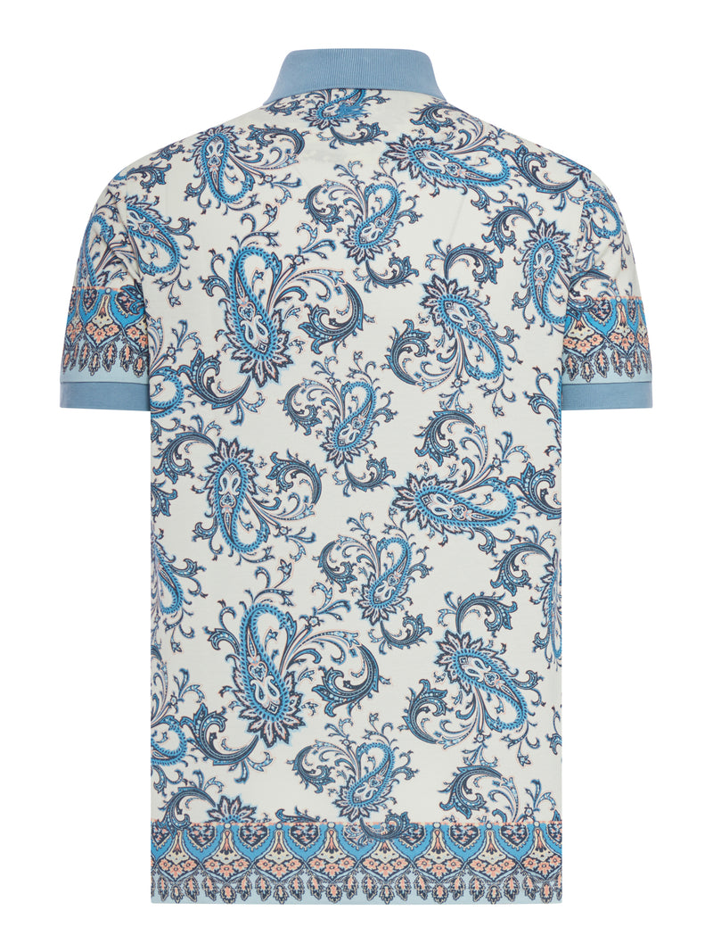 COTTON POLO SHIRT WITH PLACED PRINT