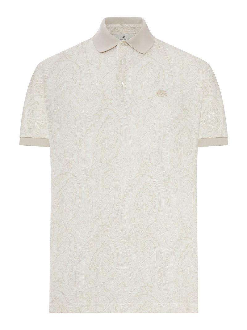 COTTON POLO SHIRT WITH ARNICA PATTERN