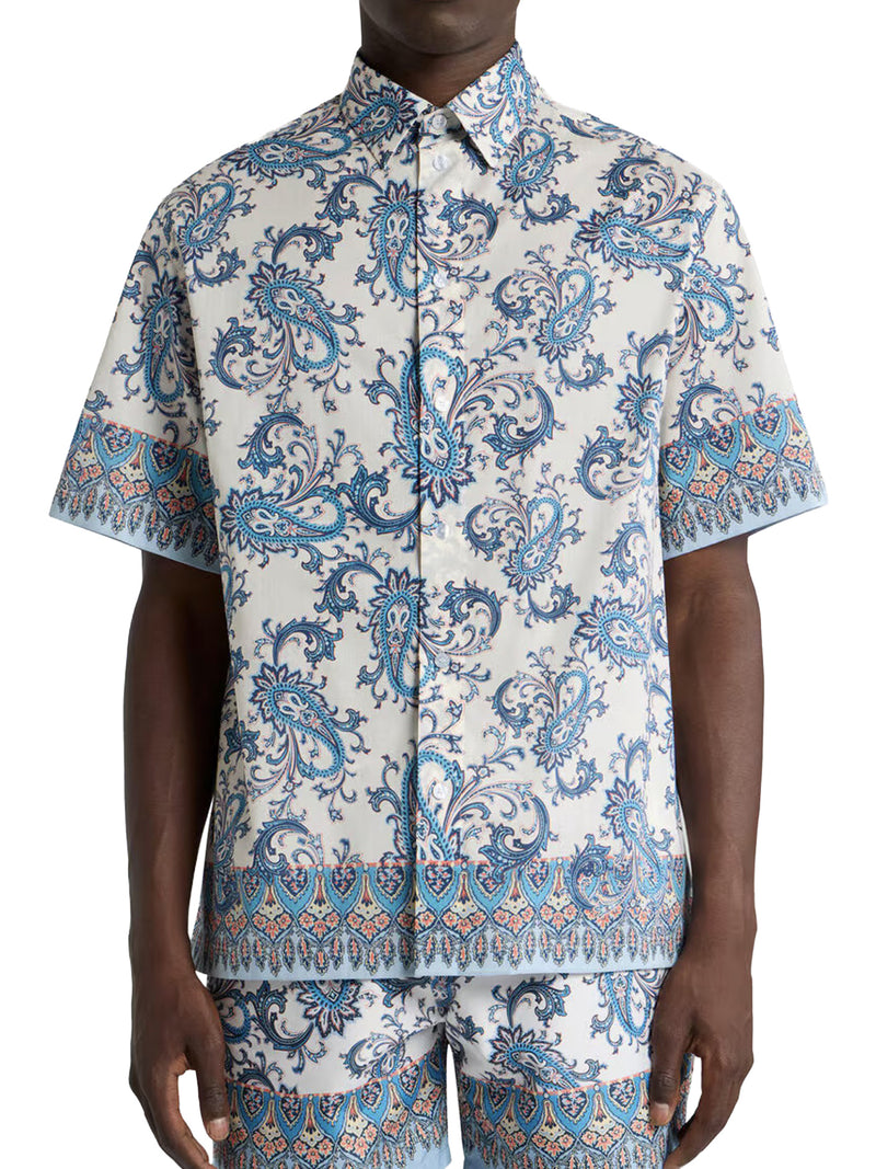 OVERSIZED COTTON MUSLIN SHIRT WITH FLORAL PAISLEY PATTERN