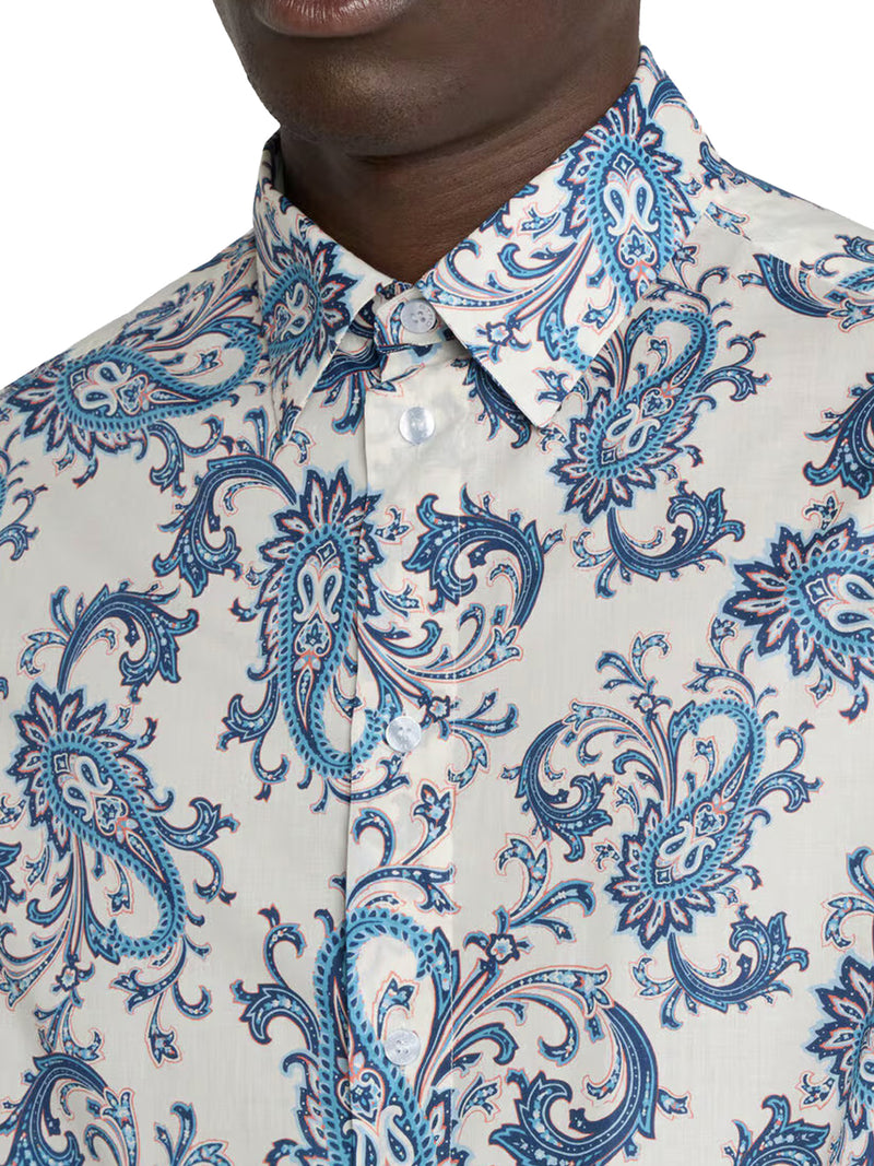 OVERSIZED COTTON MUSLIN SHIRT WITH FLORAL PAISLEY PATTERN