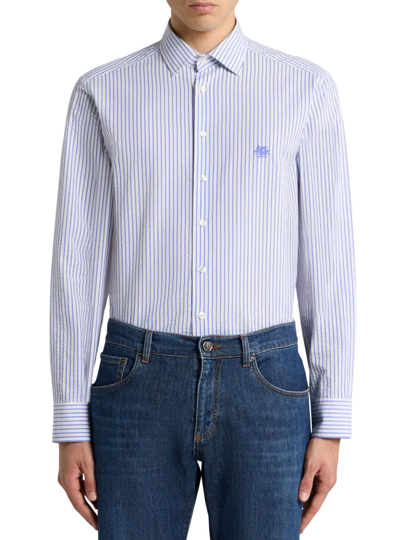 STRIPED SEERSUCKER COTTON SHIRT