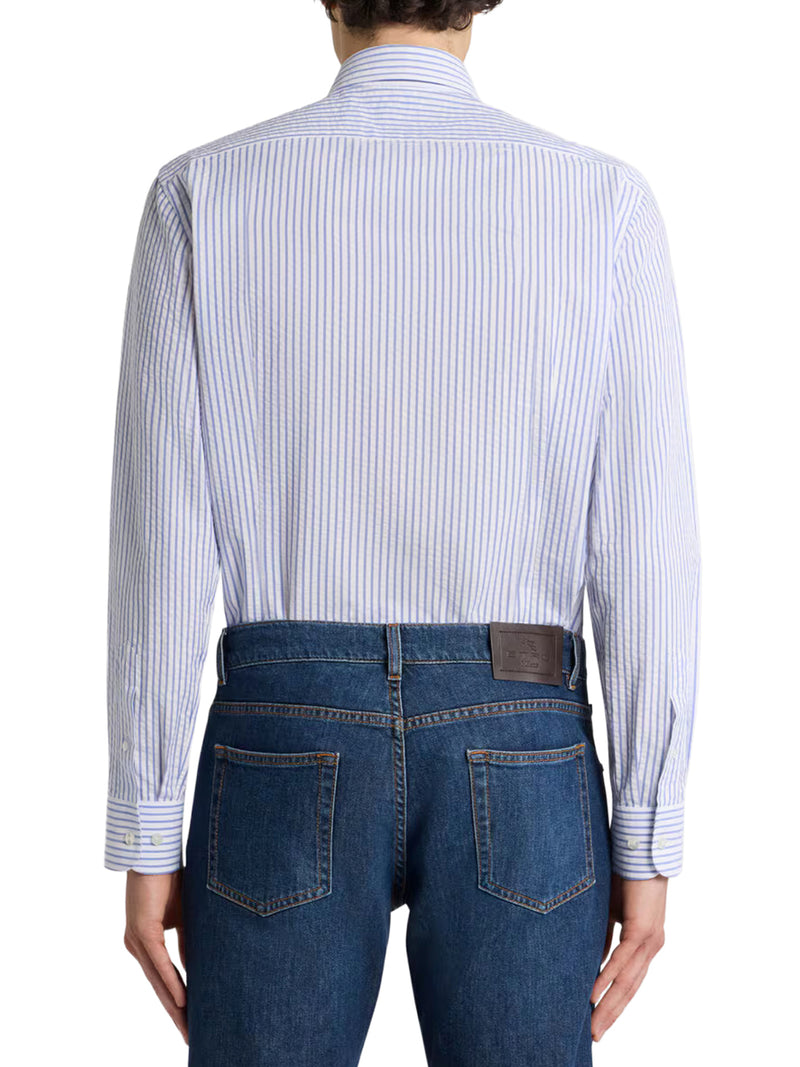 STRIPED SEERSUCKER COTTON SHIRT