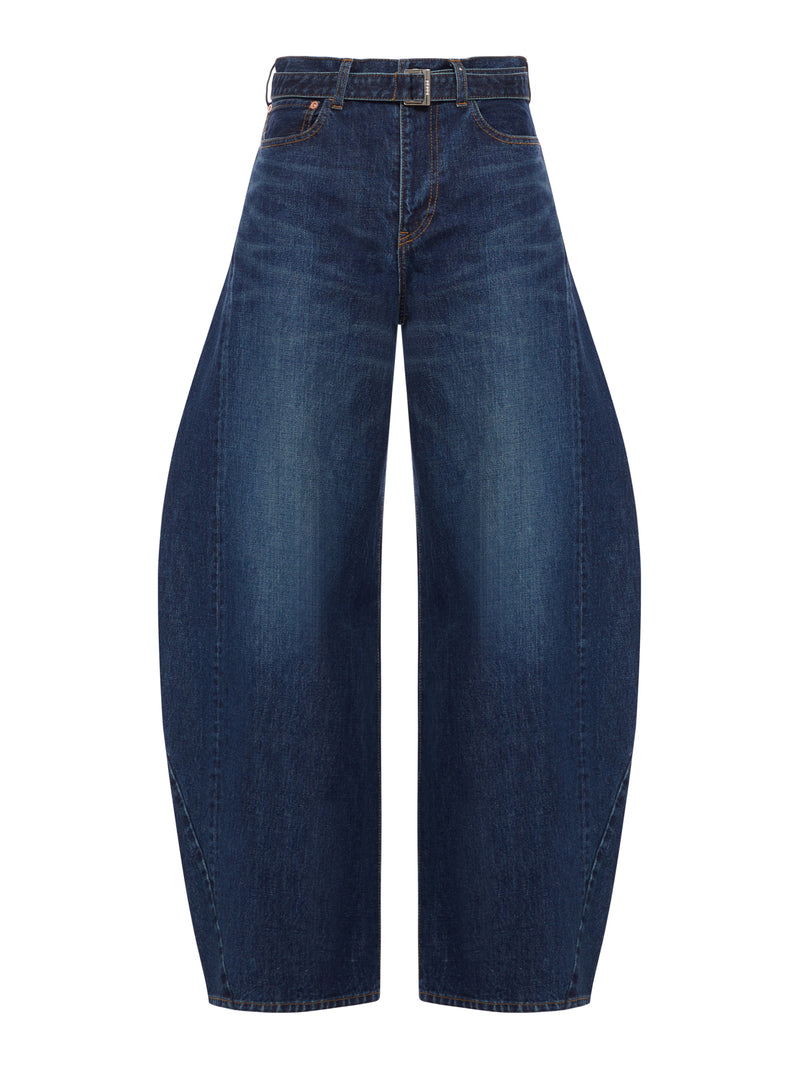 WIDE LEG JEANS IN COTTON DENIM