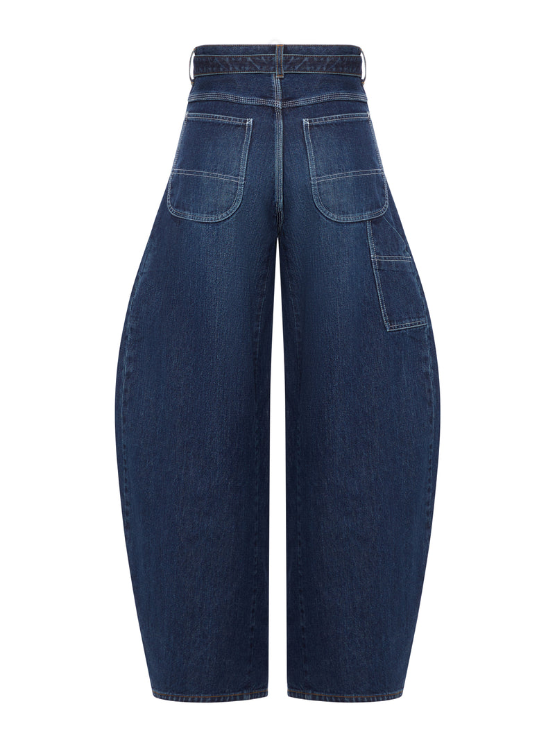 WIDE LEG JEANS IN COTTON DENIM