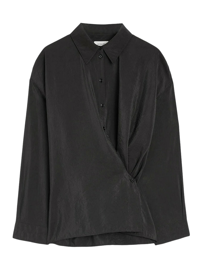 STRAIGHT COLLAR TWISTED SHIRT