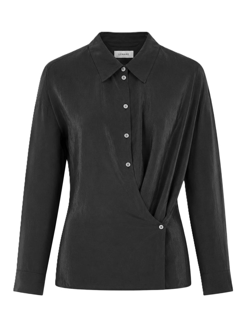 STRAIGHT COLLAR TWISTED SHIRT