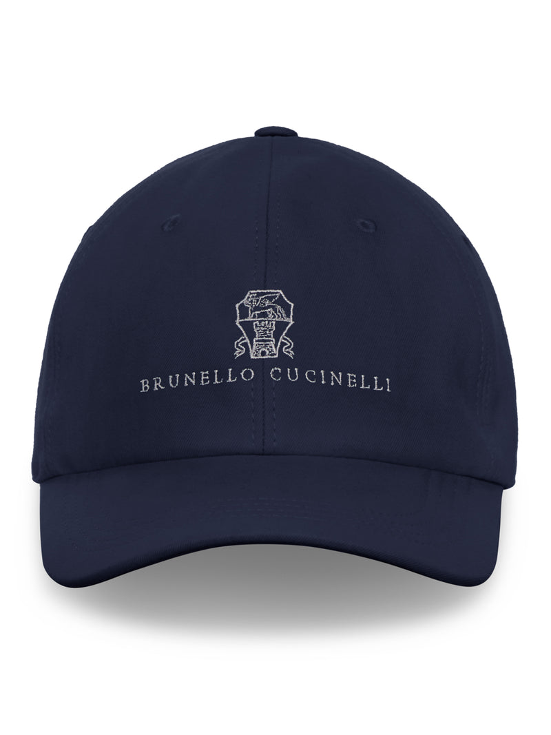 TWISTED COTTON GABARDINE BASEBALL CAP WITH EMBROIDERED LOGO