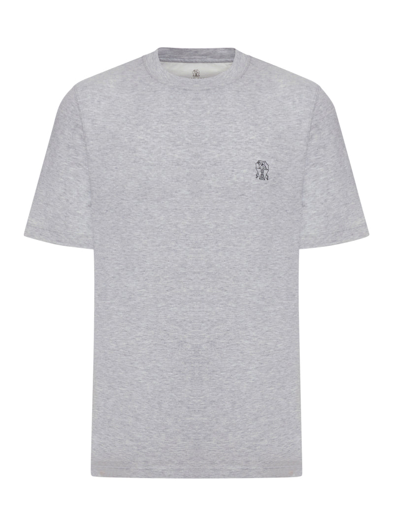 COTTON T-SHIRT WITH CONTRASTING LOGO PRINT