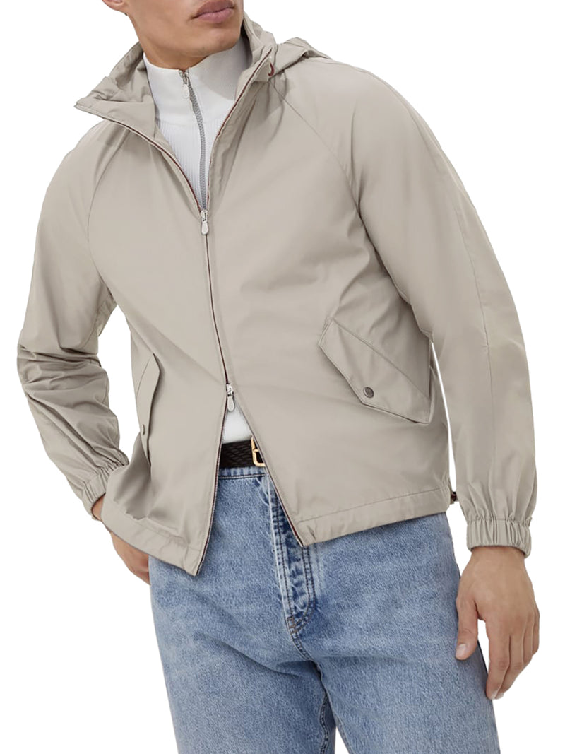 UNLINED OUTERWEAR IN TECHNICAL FABRIC WITH HOOD