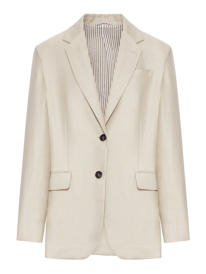 SINGLE-BREASTED TAILORED LINEN JACKET