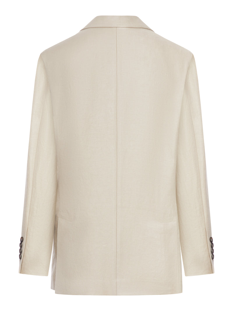 SINGLE-BREASTED TAILORED LINEN JACKET