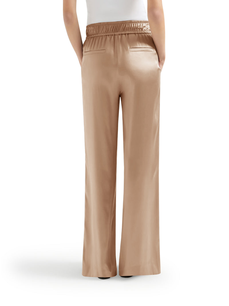 STRETCH SILK SATIN TRACK PANTS