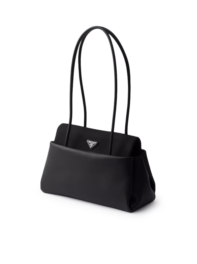 PRADA PASSAGE MEDIUM LEATHER BAG WITH RE-NYLON FLAP