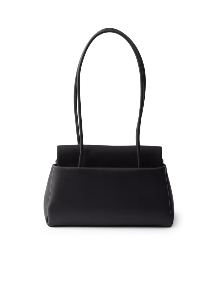 PRADA PASSAGE MEDIUM LEATHER BAG WITH RE-NYLON FLAP