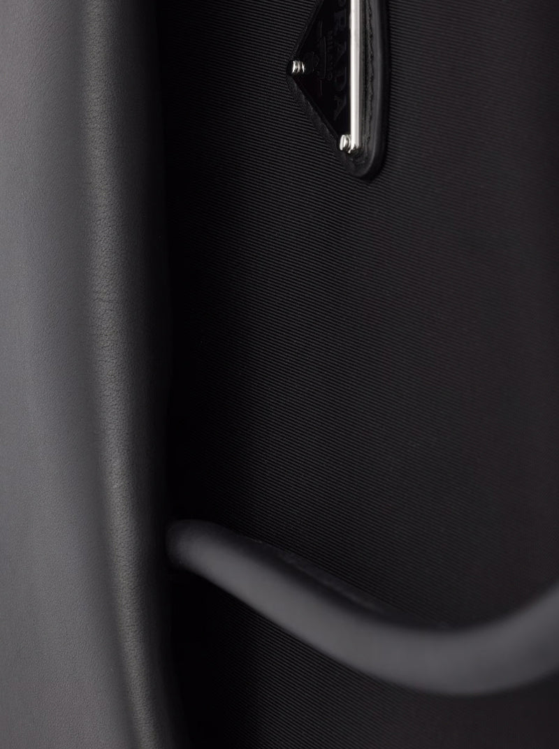 PRADA PASSAGE MEDIUM LEATHER BAG WITH RE-NYLON FLAP