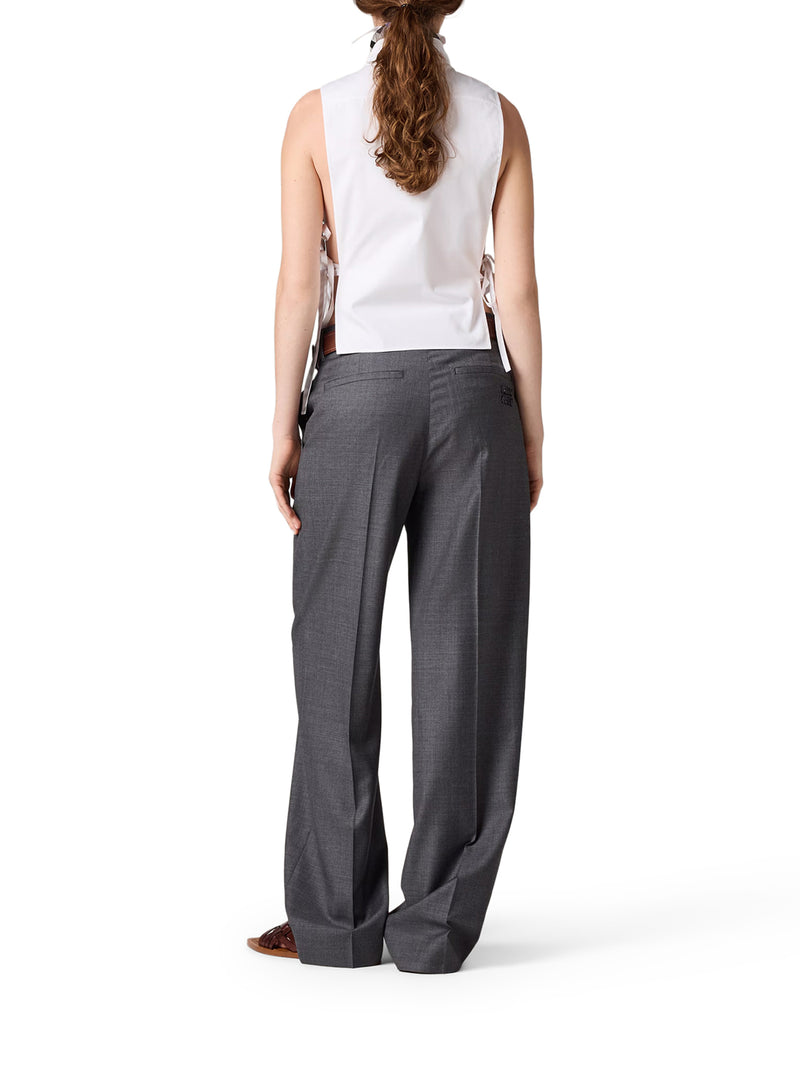 SLEEVELESS POPLIN SHIRT WITH RIBBONS