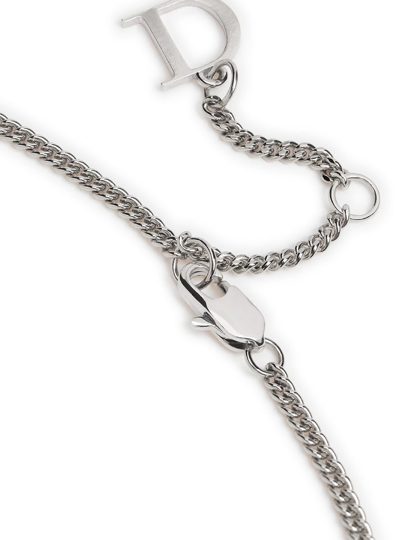 DIOR GUILLOCHÉ PLATE PENDANT NECKLACE