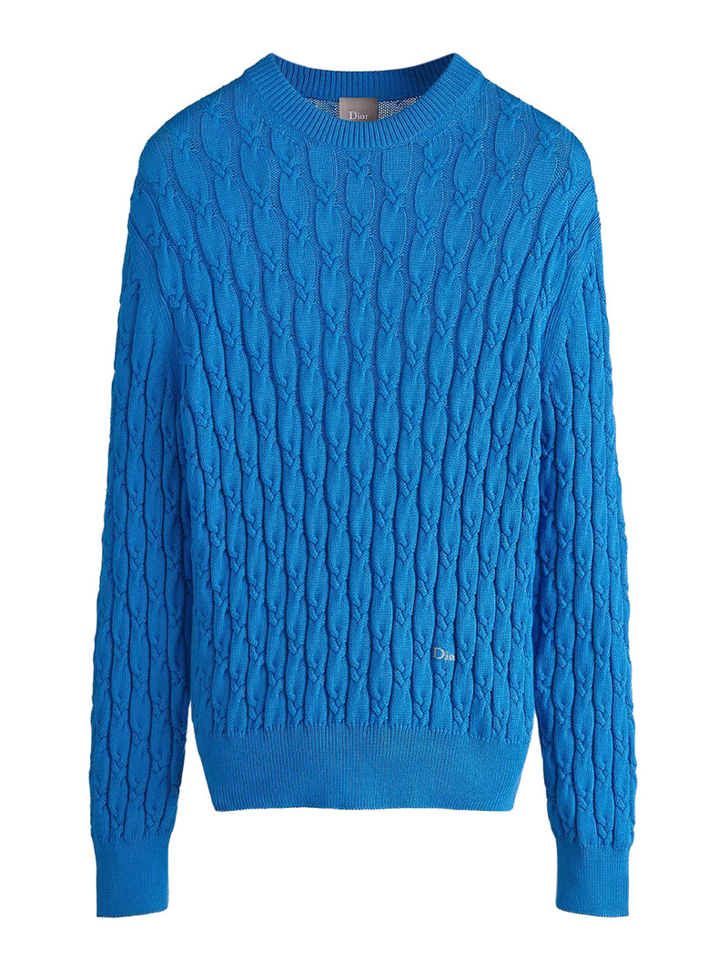 CABLE KNIT COTTON SWEATER