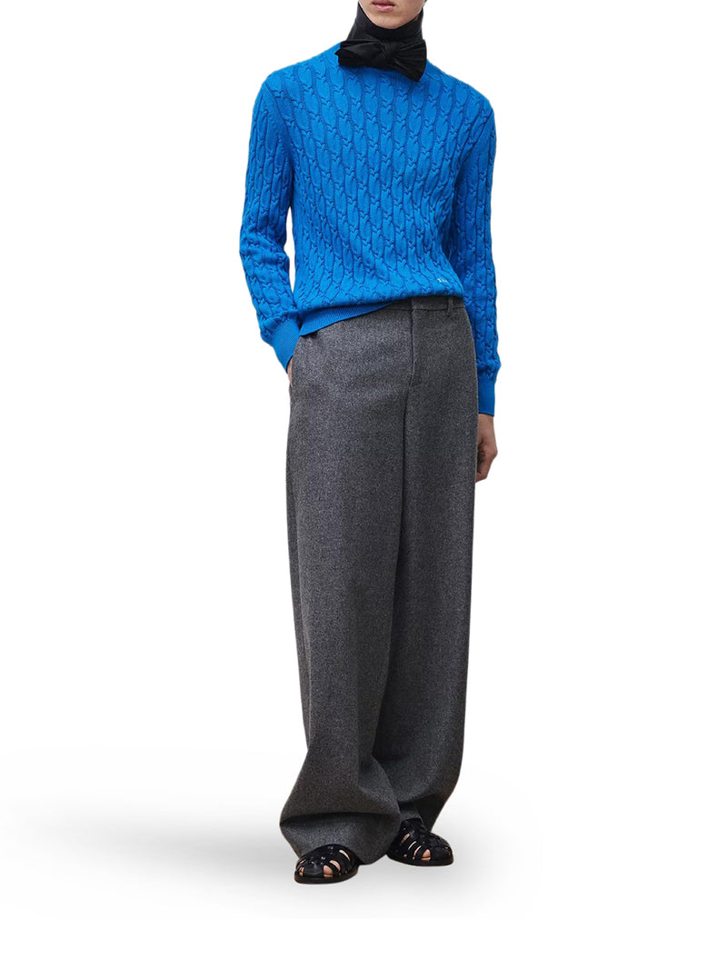 CABLE KNIT COTTON SWEATER