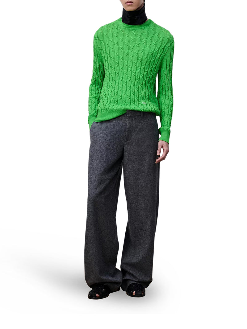 CABLE KNIT COTTON SWEATER