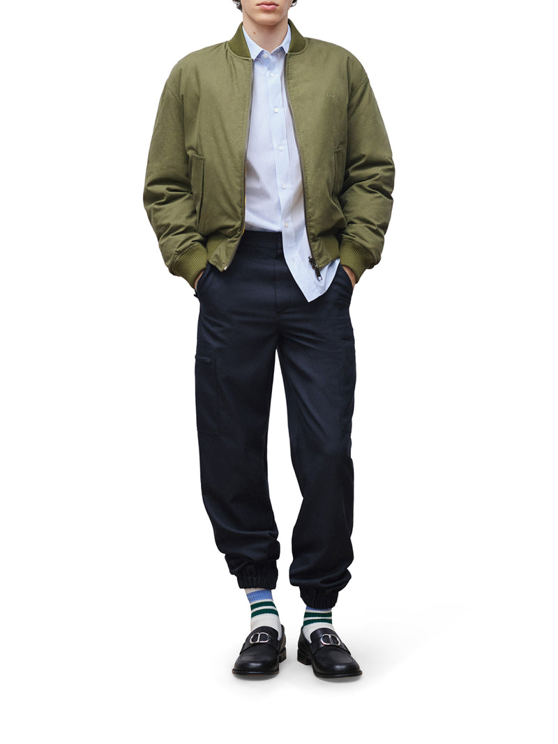 REVERSIBLE PADDED BOMBER JACKET WITH BOOK COVER IN COTTON BLEND