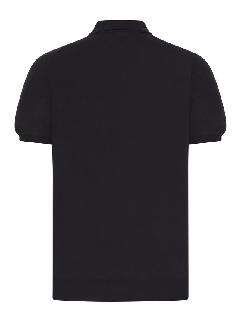 SOLID COLOR COTTON KNITTED POLO SHIRT